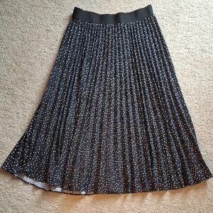 Stylish Black A-Line Skirt with White Dots